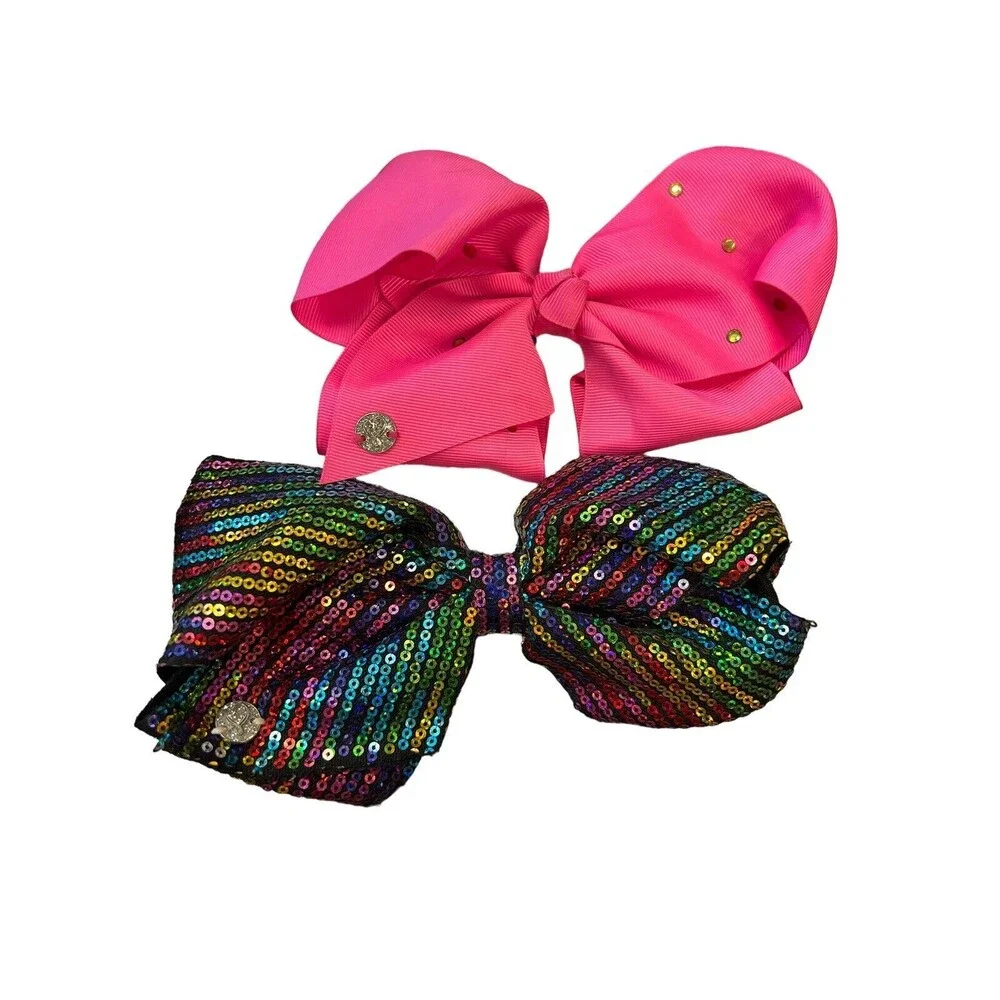 JoJo Siwa Hair Bows for Girls Lot of‎ 9 6 Clips 3 Ponytail Holder
